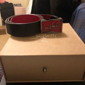 Christian Louboutin red /black Reversable belt size 110